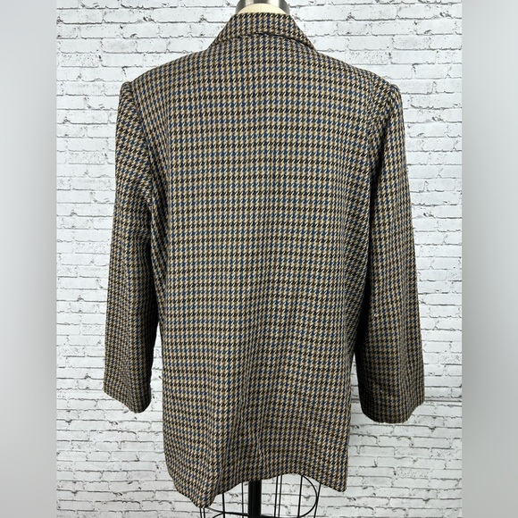 SAG HARBOR | 40% wool houndstooth blazer with shoulder pads size 16 - Picture 4 of 12